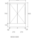 Sierra 600W Freestanding Vanity with Drawers White Right Hand Draw