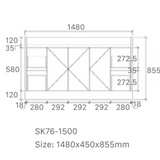 Quinn 1500W Freestanding 460mm Vanity Modern European Design