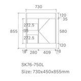 Quinn 750WL Freestanding 460mm Vanity Modern European Design