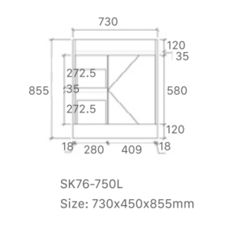 Quinn 750W Freestanding 460mm Vanity Modern European Design