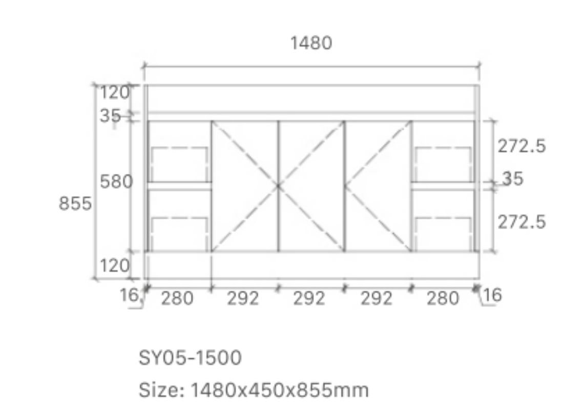 Tobi 1500SA1 Freestanding 460mm  Vanity Natural Timber & Oak Finish