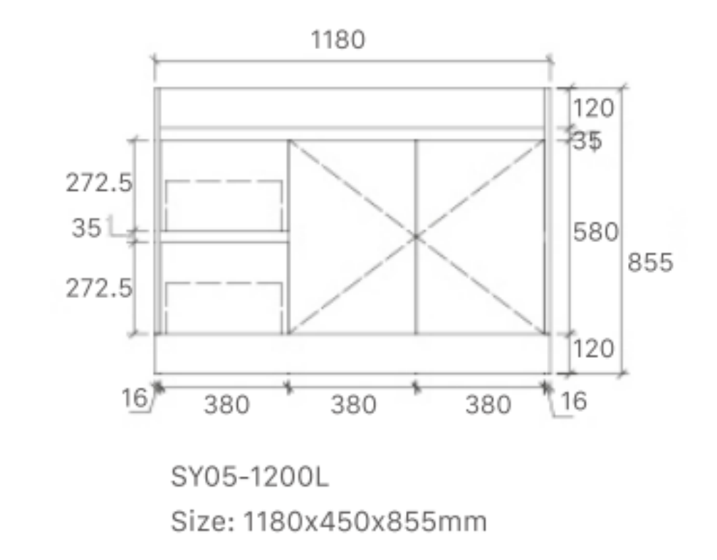 Tobi 1200LA1 Freestanding 460mm Vanity Natural Timber & Oak Finish