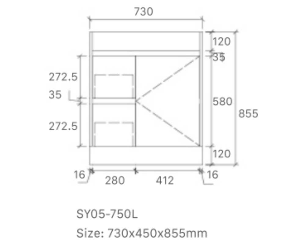Tobi 750LA1 Freestanding 460mm Vanity Natural Timber & Oak Finish