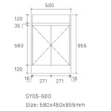Tobi 600A1 Freestanding 460mm Vanity Natural Timber & Oak Finish