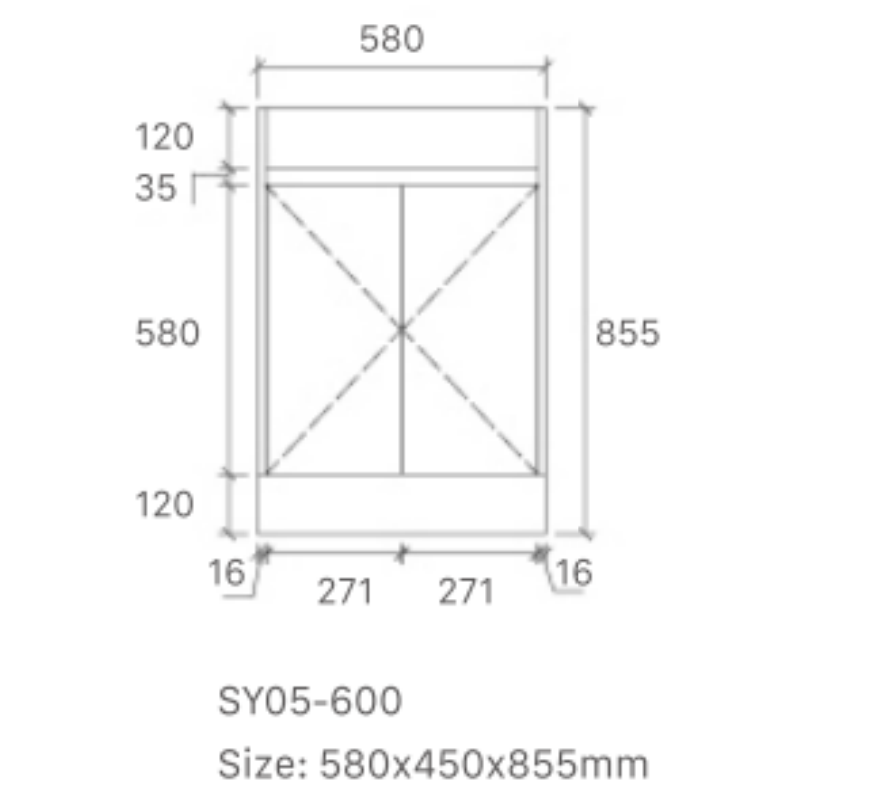 Tobi 600A1 Freestanding 460mm Vanity Natural Timber & Oak Finish