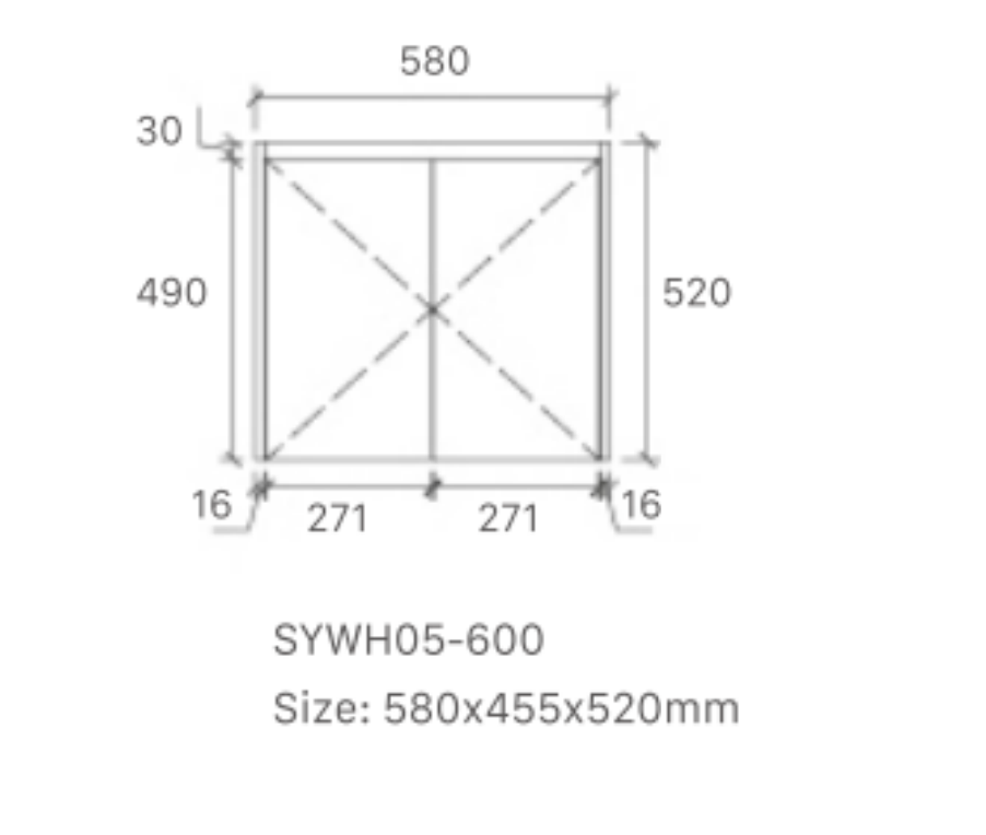 Royce 600A1 Wall Hung Vanity 460mm  – Timber Look Melamine Finish with Soft Close Drawers
