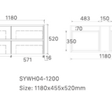 Mina 1200SA1 Wall Hung Vanity