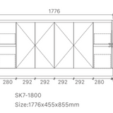 Sammy 1800W Freestanding 460mm  Vanity – Gloss or Matt 2-Pack Finish with Soft Close Drawers