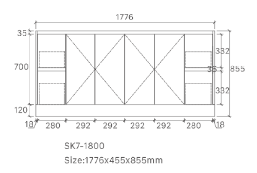 Sammy 1800W Freestanding 460mm  Vanity – Gloss or Matt 2-Pack Finish with Soft Close Drawers