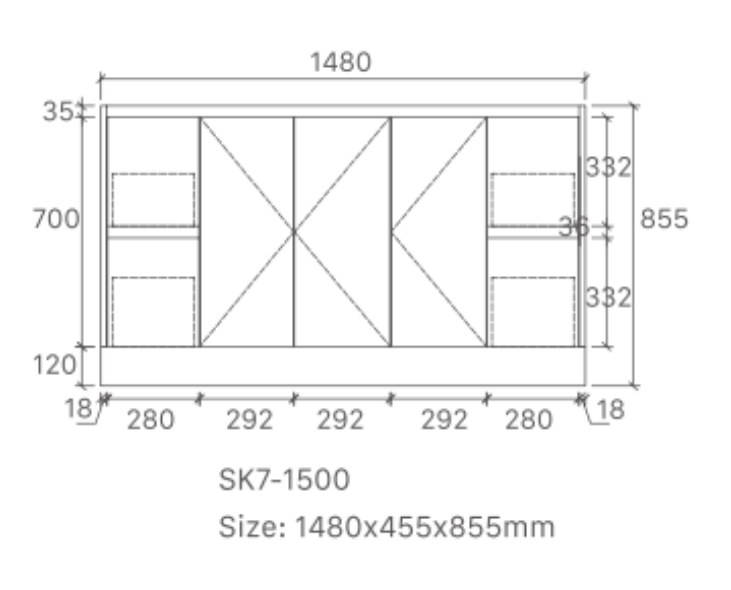 Sammy 1500W Freestanding 460mm  Vanity – Gloss or Matt 2-Pack Finish with Soft Close Drawers