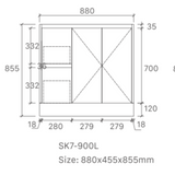 Sammy 900WL Freestanding 460mm  Vanity – Gloss or Matt 2-Pack Finish with Soft Close Drawers