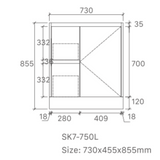Sammy 750W Freestanding 460mm  Vanity – Gloss or Matt 2-Pack Finish with Soft Close Drawers