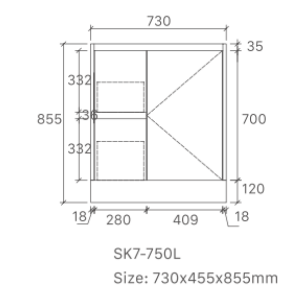 Sammy 750W Freestanding 460mm  Vanity – Gloss or Matt 2-Pack Finish with Soft Close Drawers