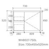 Willow 750W Vanity Wall Hung 460mm Vanity – Gloss or Matt 2-Pack Finish with Soft Close Drawers