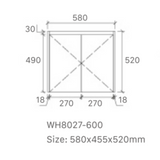 Willow 600W Vanity Wall Hung 460mm Vanity – Gloss or Matt 2-Pack Finish with Soft Close Drawers