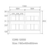Core 1200DW Freestanding Vanity 460mm – Gloss White Finish with Soft Close Drawers
