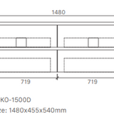 Yoko 1500DW Wall Hung Vanity 460mm  – Gloss or Matt Finish with Premium Soft Close Drawers