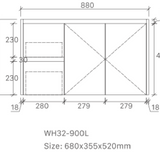 Sierra 900 Wall Hung 360mm  Vanity – Gloss or Matt Finish with Soft Close Drawers