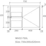 Sierra 750 Wall Hung 360mm  Vanity – Gloss or Matt Finish with Soft Close Drawers