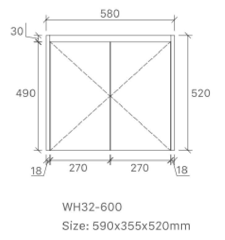 Sierra 600 Wall Hung 360mm  Vanity – Gloss or Matt Finish with Soft Close Drawers