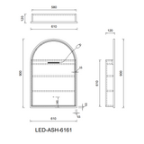 ARCH LED Shaving Cabinet – Arched Mirror with Soft Closing Door in Natural Timber or Matt White