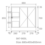 Sammy 900W Freestanding 460mm  Vanity – Gloss or Matt 2-Pack Finish with Soft Close Drawers
