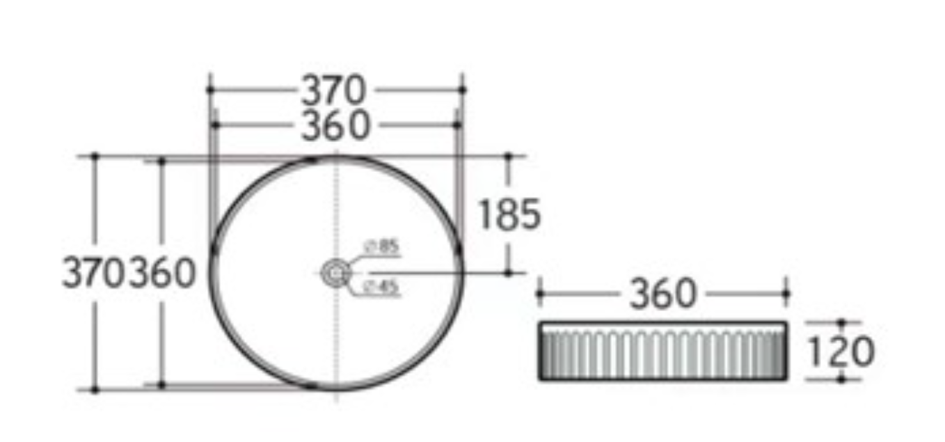 Fluted Round Above-Counter Basin Ribbed Ceramic Design