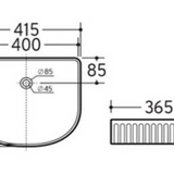 Fluted Curved Front Basin Ribbed Ceramic Design