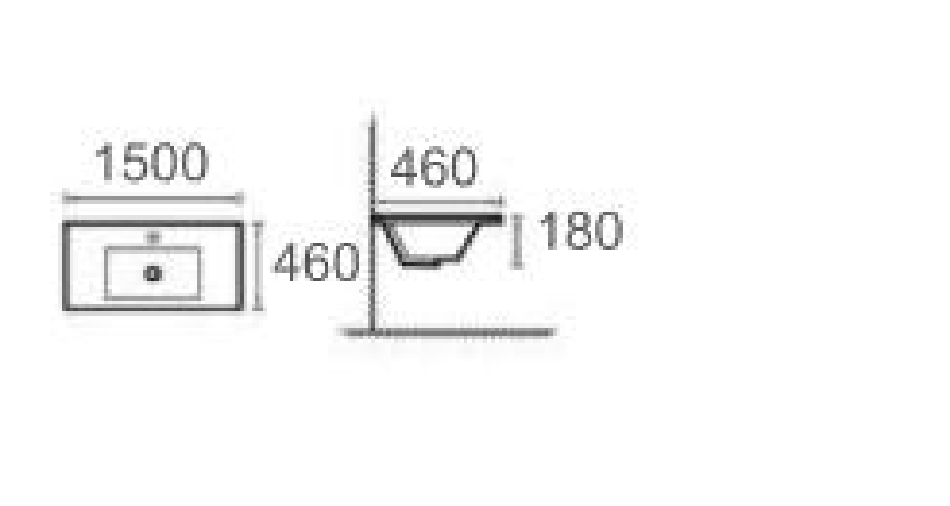 Ceramic Vanity Basin – Wide with Single Tap Hole and Wave Bowl Design 1500mmx460mmx200mm