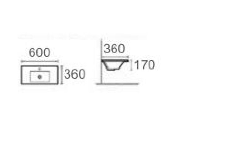 Ceramic Vanity Basin –  Gloss White with Single Tap Hole 600mmx360mmx190mm