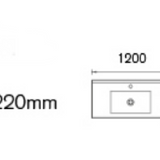 1200mm Single Bowl Vanity Top – Gloss White Ceramic Basin with Tap Hole