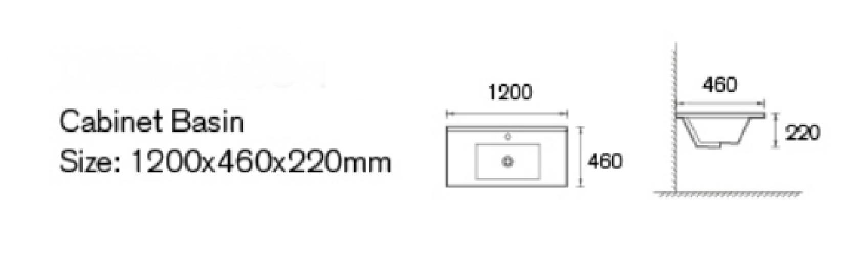 1200mm Single Bowl Vanity Top – Gloss White Ceramic Basin with Tap Hole