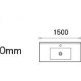1500mm Single Bowl Vanity Top – Ceramic Basin with Tap Hole