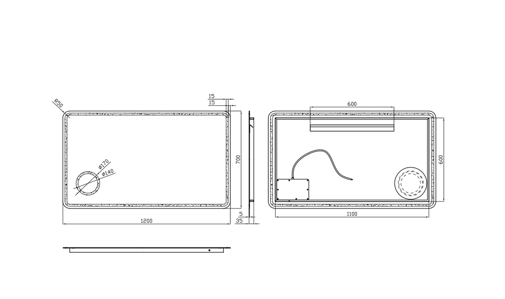 Opal LED Shaving Cabinet Mirror – 1200mm | Touchless, Backlit & Modern