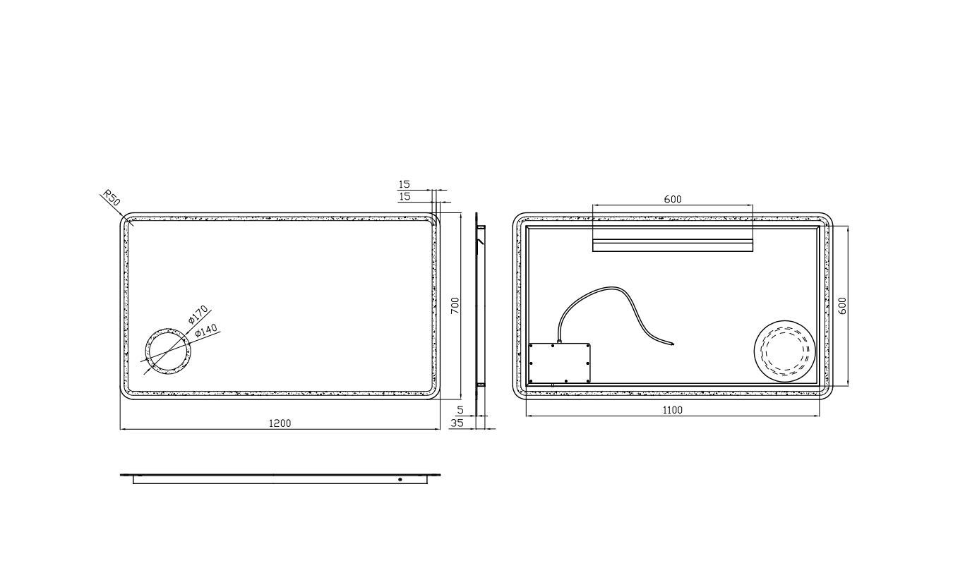 Opal LED Shaving Cabinet Mirror – 1200mm | Touchless, Backlit & Modern