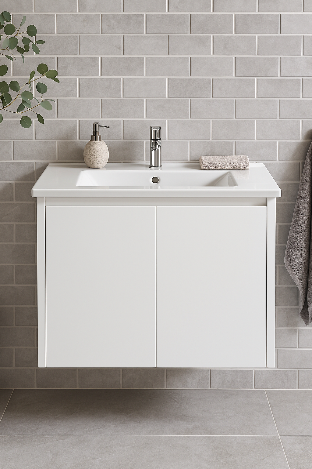 Sierra 600 Wall Hung 360mm  Vanity – Gloss or Matt Finish with Soft Close Drawers
