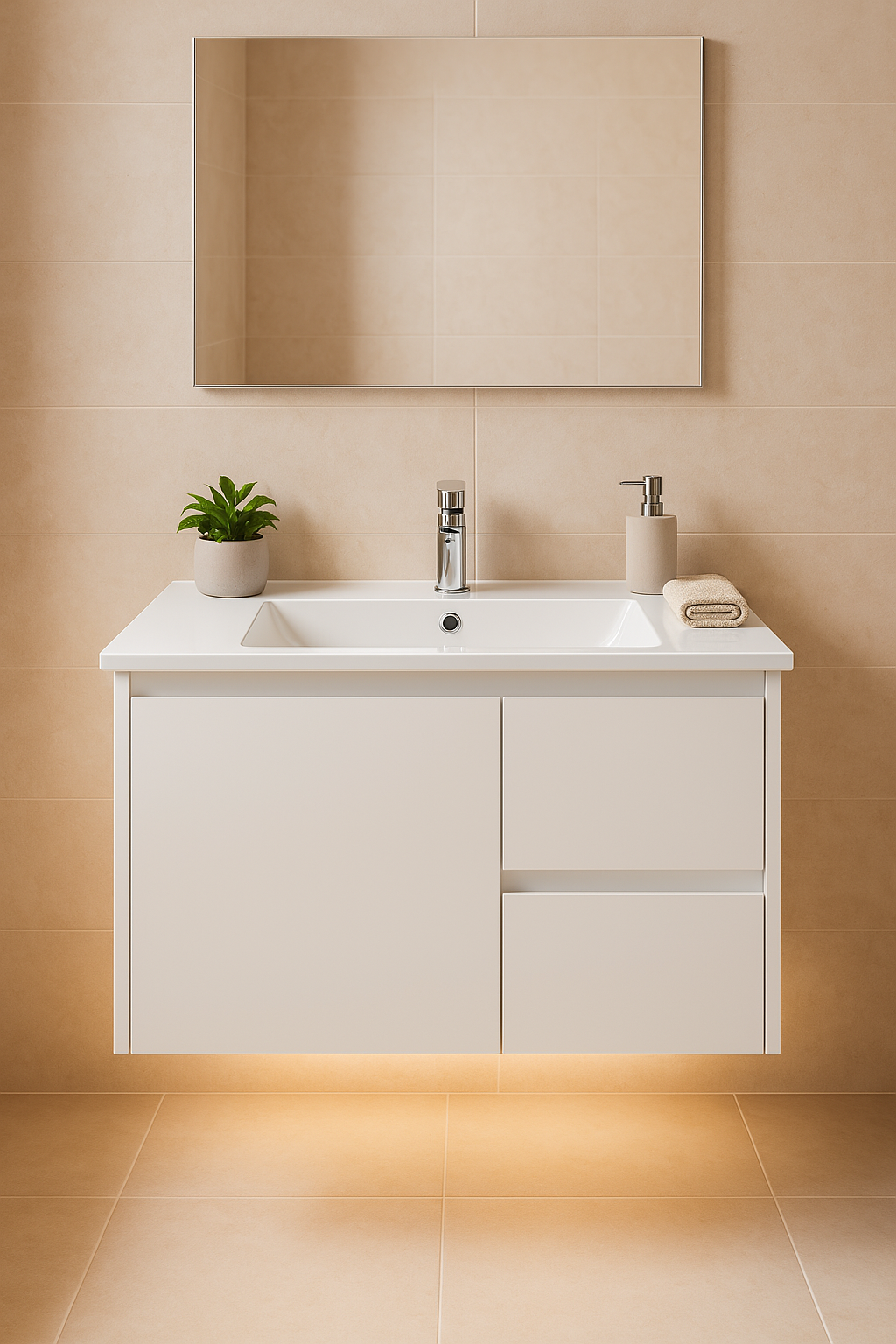 Sierra 750 Wall Hung 360mm  Vanity – Gloss or Matt Finish with Soft Close Drawers