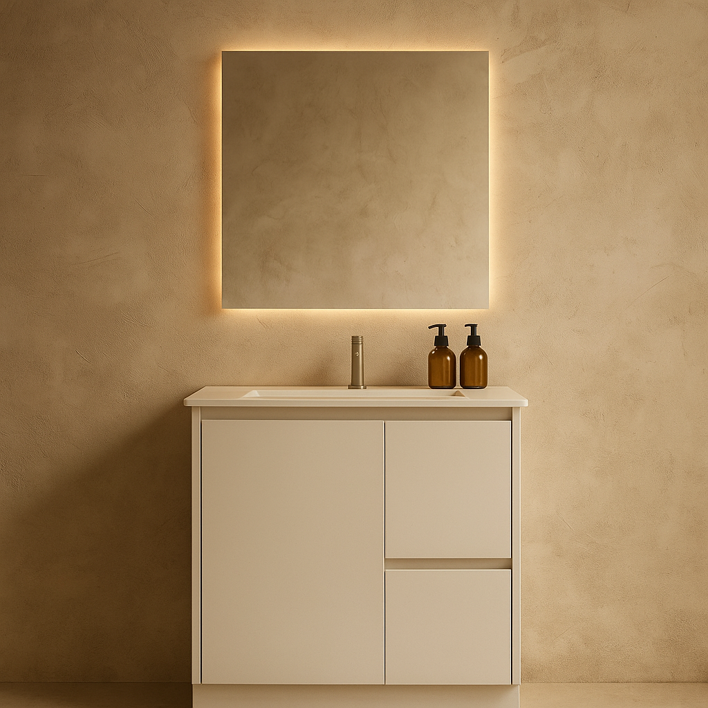 Sierra 750W Freestanding Vanity with Drawers White Right Hand Draw