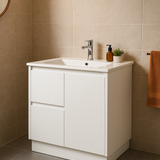 Sierra 750WL Freestanding Vanity with Drawers White Left Hand Draw