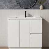 Sierra 900mm Freestanding Vanity with Drawers White Right Hand Draw