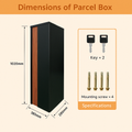 Slim Black Brown Timber Parcel Letterbox with Lock - Package Drop Box