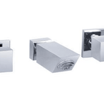 Square Handle Bath Set (TPS-204) – Modern wall-mounted bath faucet with square handles and polished chrome finish.