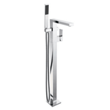 TFM-137 Square Floor Mixer Set – Modern Freestanding Bath Mixer with Hand Shower and Chrome Finish