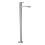 TFM-227 Round Floor Mixer – Chrome floor-mounted mixer with swivel spout for modern bathrooms.