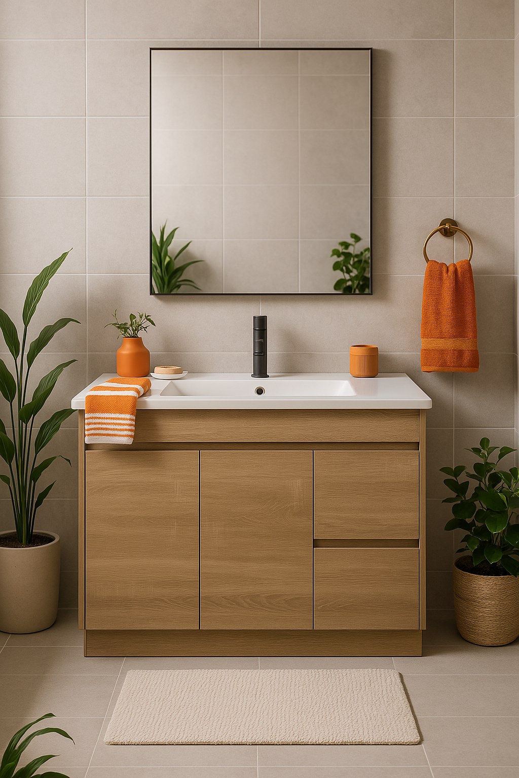 Tobi 1200RA1 Freestanding 460mm Vanity Natural Timber & Oak Finish
