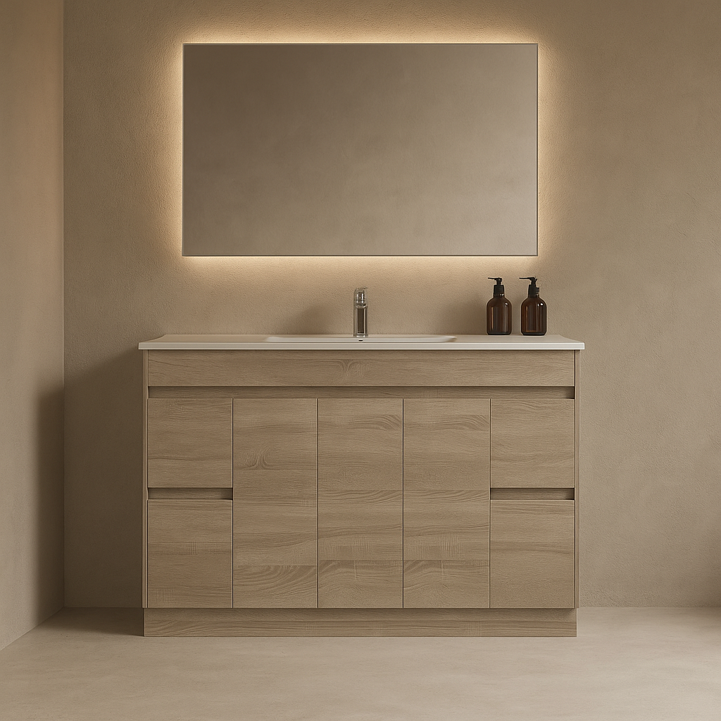 Tobi 1500SA1 Freestanding 460mm  Vanity Natural Timber & Oak Finish