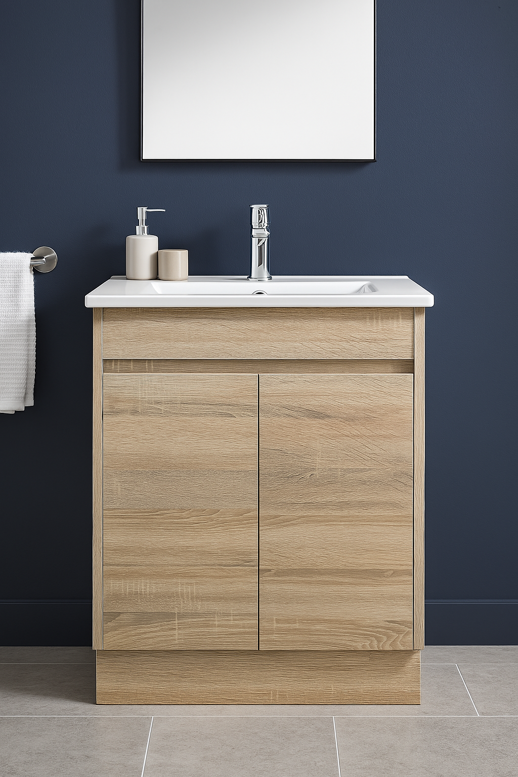 Tobi 600A1 Freestanding 460mm Vanity Natural Timber & Oak Finish