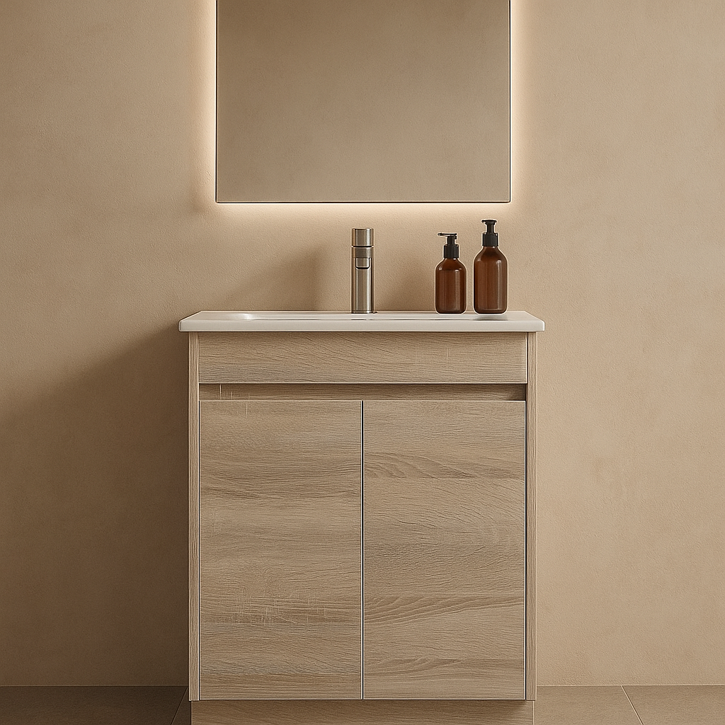 Tobi 600A1 Freestanding 460mm Vanity Natural Timber & Oak Finish