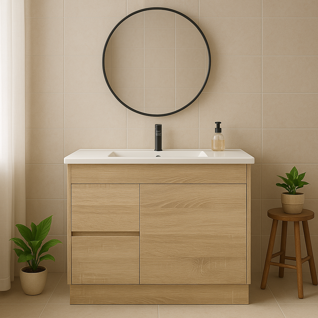 Tobi 750LA1 Freestanding 460mm Vanity Natural Timber & Oak Finish