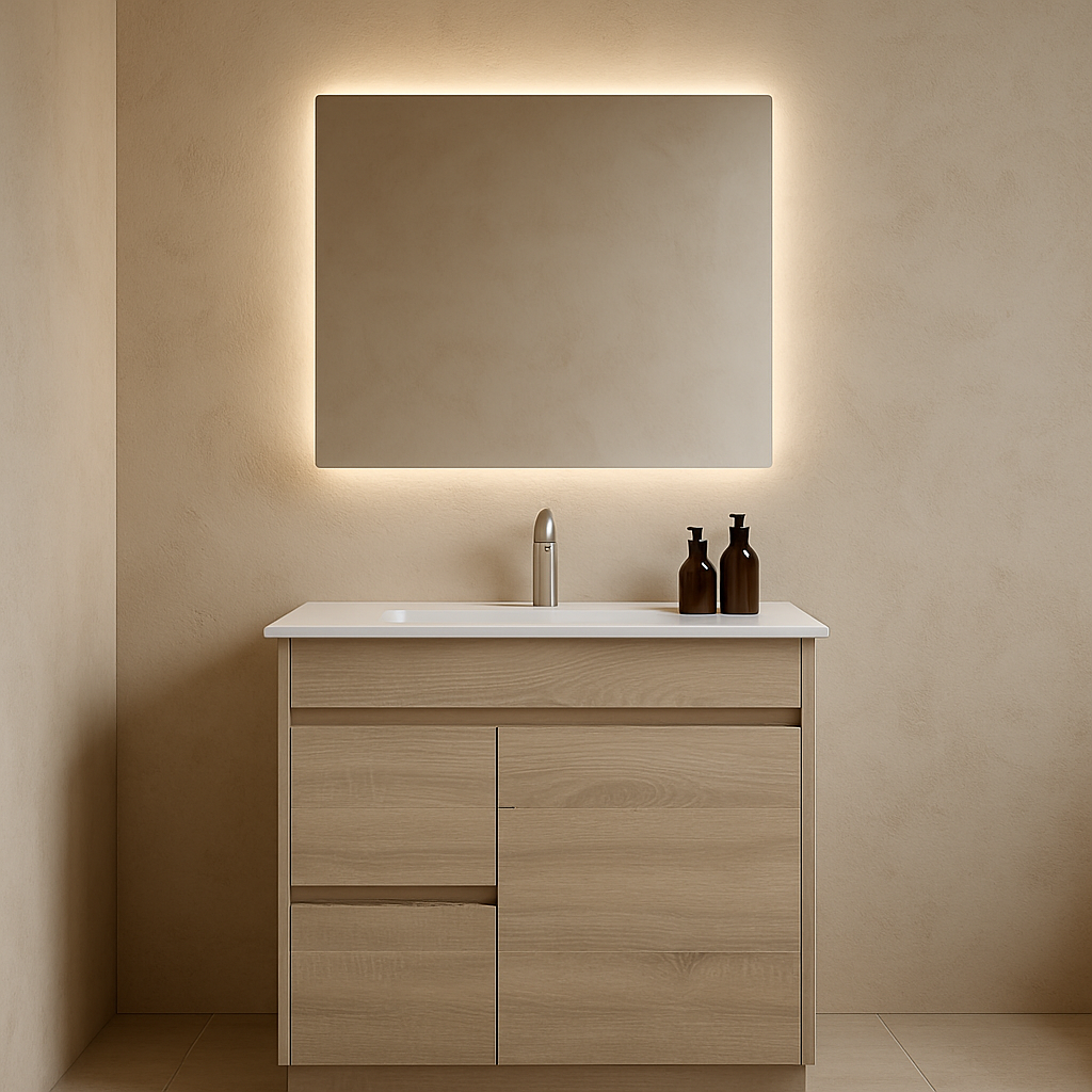 Tobi 750LA1 Freestanding 460mm Vanity Natural Timber & Oak Finish